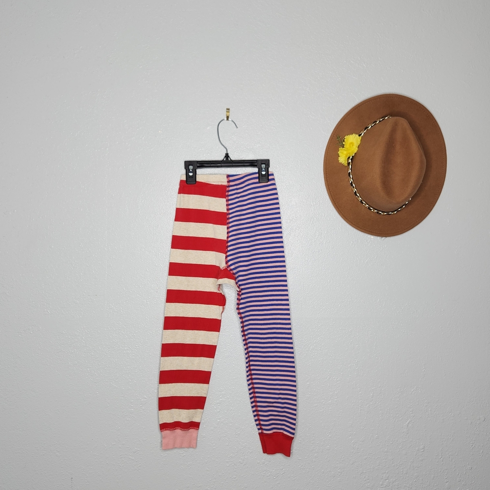 Hanna Anderson Size 5 Striped Kids Leggings Knee Patchwork 100% Organic Cotton - Picture 3 of 4